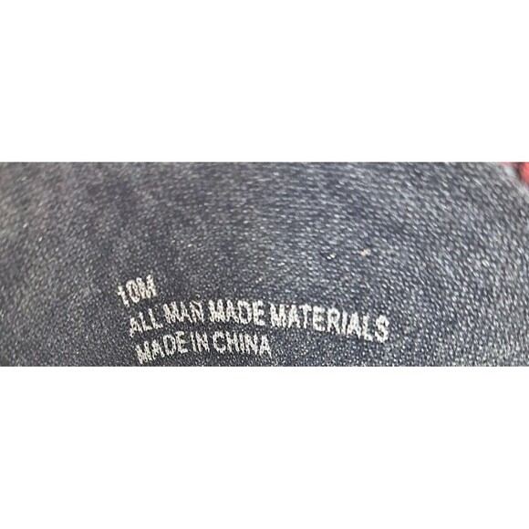 Momo Chelsea Boots Red With Plaid Block Heel Women's Size 10M - Picture 6 of 11